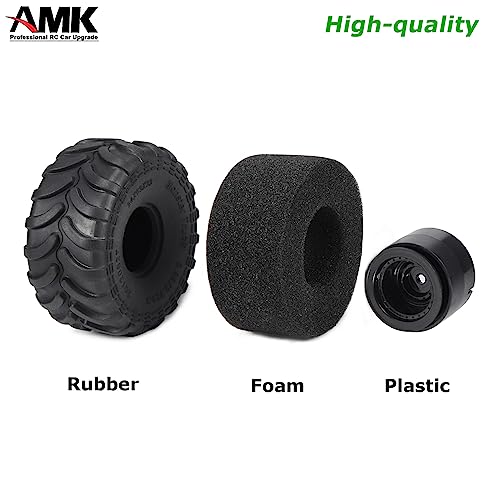 69 * 33mm Mud 1.0 Crawler Tires with 7mm Hex Hub Beadlock Wheel Rims for Monster Truck 1/24 RC Car Axial SCX24 AX24 FCX24 1/18 Scale TRX4M Upgrades