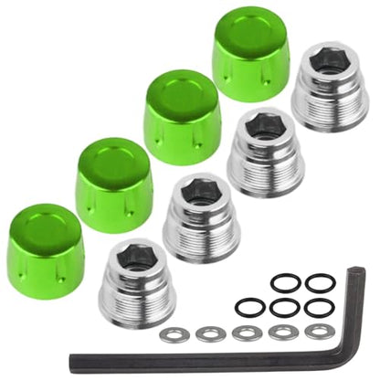 HobbyPark 1.9/2.2 Beadlock Wheel Nuts Locknuts – Aluminum Locking Nuts for 1/10 RC Crawler Car, Fits for TRX4 SCX10 SCX10 II III AXI Capra Redcat Gen8 Gen7 RC4WD & More (Green) - color: Green