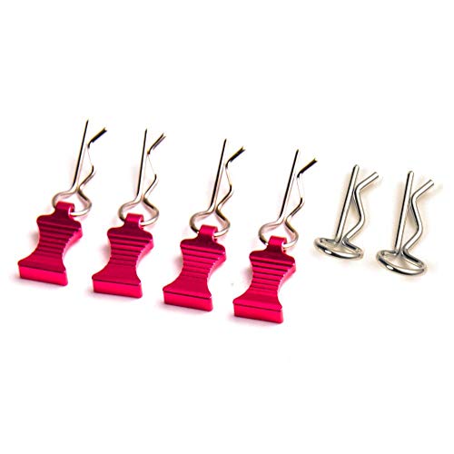 RC Car Body Clips Pins with Pull Taps for 1/8th 1/10th 1/12th Model Car - color: Rose red