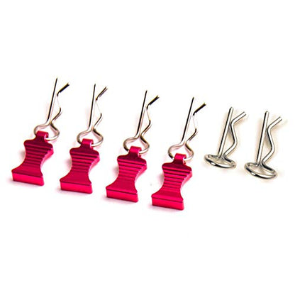 RC Car Body Clips Pins with Pull Taps for 1/8th 1/10th 1/12th Model Car - color: Rose red