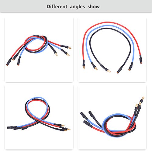 Soft 16AWG Silicone Cable for RC Model, ESC Motor Extension Cable 30cm with 3.5mm Banana Connector for RC Accessory
