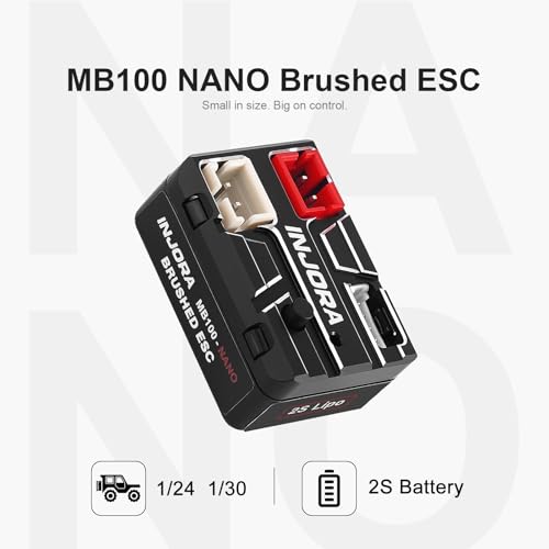 INJORA MB100 Nano Brushed ESC 15A for SCX24 SCX30 1/24 1/30 1/32 RC Crawler