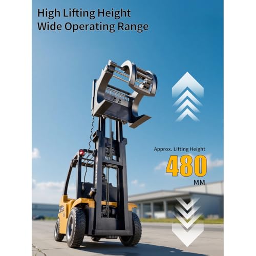 1577 1/10 RC Forklift, 2.4G Proportional Alloy 1577 Remote Control Forklift with Liftable Fork/Grabber Attachment, RC Engineering Vehicle, Enthusiasts Gift Collectibles - style: 1/10 RC Forklift