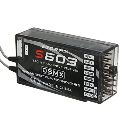 6 Channel 2.4 GHz Air Receiver, DSM2/DSMX Compatible, Black