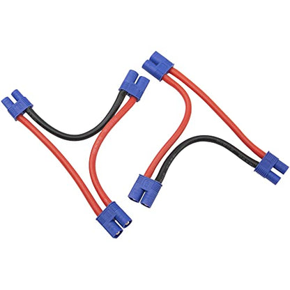 2Pcs HIRCQOO RC Car Serial Series Cable Adapter Compatible with XT90 Large Tamiya Traxxas EC5 XT60 EC3 T Plug for RC Truck Boat Lipo Battery ESC (EC3 Plug) - style: EC3 Plug