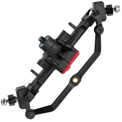 Axles Front Rear Axle w/Steering Servo Mount Upgrades Part for 1/18 TRX4M,Complete Axles Front Rear Axle,Black Red - color: Black Red - Portal Axles