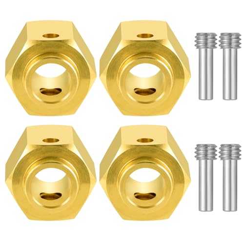 4Pcs Brass 12mm Wheel Hex Hubs Adapter, 11mm Thickness | 5mm, 8mm, 9mm, 10mm, 11mm, 12mm, Extension Combiner, Counterweight, For 1/10 Tra-xxas TRX4, RC Crawler Car - color: 11mm Thickness