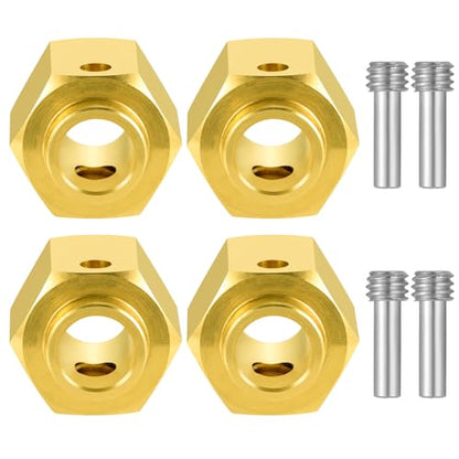 4Pcs Brass 12mm Wheel Hex Hubs Adapter, 11mm Thickness | 5mm, 8mm, 9mm, 10mm, 11mm, 12mm, Extension Combiner, Counterweight, For 1/10 Tra-xxas TRX4, RC Crawler Car - color: 11mm Thickness