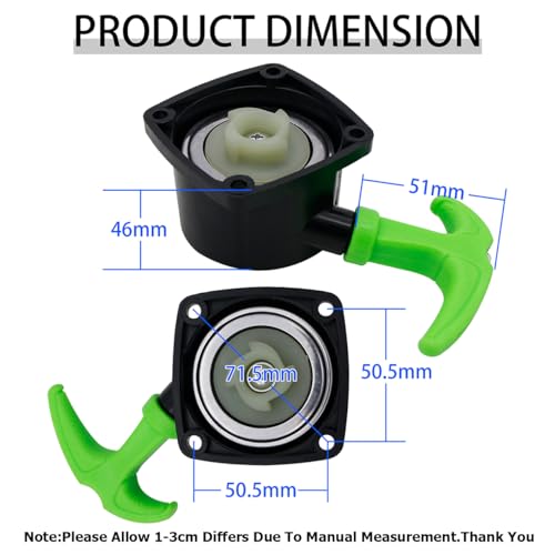 Super Easy Pull Starter (Green) | for 23cc-36cc Zenoah CY Rovan Top Speed Engine for 1/5 HPI ROFUN KM Baja LT FG GoPed RedCat Rc Car Parts - color: Green