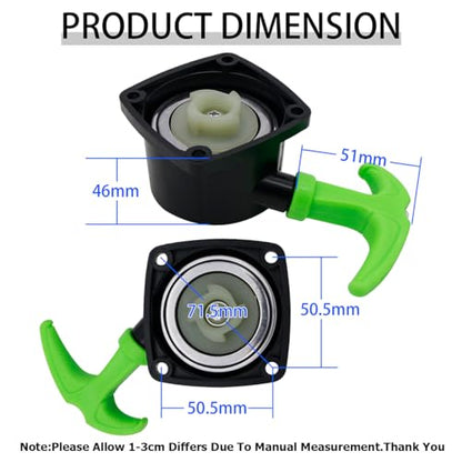 Super Easy Pull Starter (Green) | for 23cc-36cc Zenoah CY Rovan Top Speed Engine for 1/5 HPI ROFUN KM Baja LT FG GoPed RedCat Rc Car Parts - color: Green