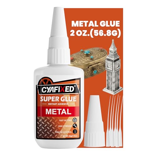 Metal Super Glue Heavy Duty 2oz Clear CA Glue for Metal Stainless Steel Aluminum Brass Jewelry, Instant Cyanoacrylate Adhesive Bonding High Strength Superglue Liquid with Precision Tip Waterproof - size: 2 oz, style: Metal