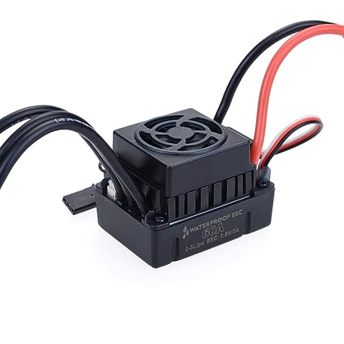 Waterproof 3650 3900KV Brushless Motor with 60A ESC Program Card Combo for 1/10 RC Car Truck Toy - color: Black-2