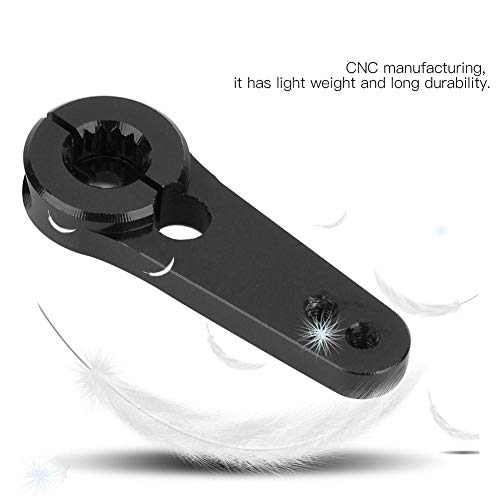 Dilwe Servo Horn, Metal RC Steering Servo Half Arm Horn 15T for HSP 1:5 Scale Truck Upgrade Part Black Silver(Black)