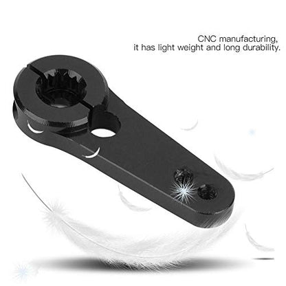 Dilwe Servo Horn, Metal RC Steering Servo Half Arm Horn 15T for HSP 1:5 Scale Truck Upgrade Part Black Silver(Black)