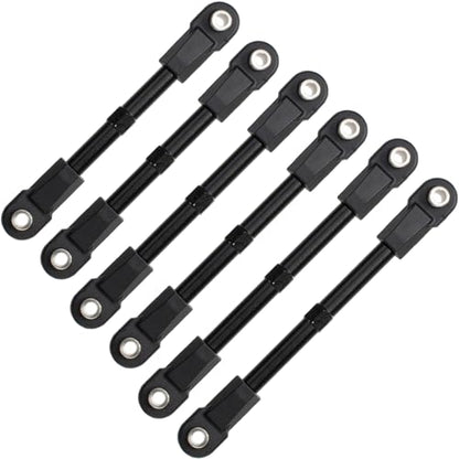6Pcs Adjustable Aluminum Turnbuckles Camber Links Set for Traxxas Slash 4X4 2WD / Rustler/Stampede/Hoss/Bandit 1/10 RC Short Course Trucks Replacement Upgrade Accessories (Black) - color: Black