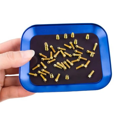 RC Car Repair Kit for 1/10 RC Crawler Remote Control Car 1Pcs Aluminum Alloy Magnet Screw Tray Upgrade Parts Repair Modify Replacement Accessories - color: Red