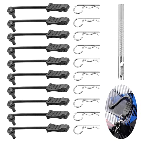 10PCS AllinRC RC Body Clips w/Pull Tabs & 4mm Hole Puncher for All 1/10 1/12 Scale Traxxas Arrma Redcat Axial Losi HSP HPI Kyosho RC Car Truck Crawler Body Shell Upgrades (1.2mm Rod Silver) - size: 1.2mm Rod Silver
