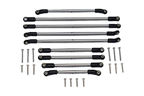 Axial 1/10 SCX10 III JT Gladiator (AXI03006) Upgrade Parts Stainless Steel Adjustable Tie Rod Turnbuckle Set - 9Pc Set