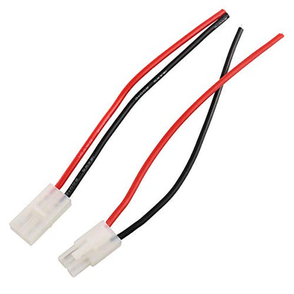 E-outstanding 2pcs 16AWG 15cm Tamiya Plug Connector Male and Female Adapter Cable Wire for RC Lithium Battery Charge