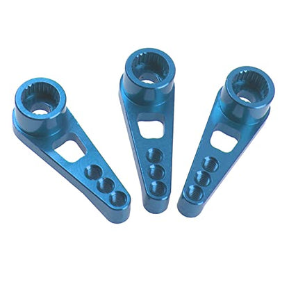 3Pack ShareGoo 25T Servo Horn Steering Arm Compatible with Futaba Savox HSP Power HD Servos Motor Compatible with Wltoys A949 A959-B A969 A979 K929 1/18 RC Car (Blue) - color: Blue