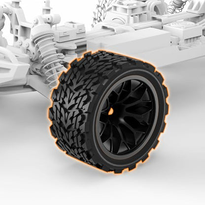 Hosim RC Car 12mm Hex Wheels & Tires F28-LZ02 for 1/8 X17 X27 X25 RC Car Replacement Parts 1/8 Scale High Speed RC Truck Crawler Buggy X27-LZ01 Accessory Replacement