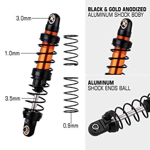 INJORA RC Shock Absorber 4pcs RC Damper for 1/10 RC Crawler Car Axial SCX10 90046 AXI03007 TRX4 TRX6 (80mm) - size: 80mm