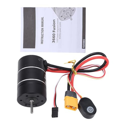 Zunate 3660 1800KV Brushless Motor with 40A ESC, Sensor FOC Control for 1/10 Crawler - Rainproof, Programmable BEC, Enhanced LowSpeed