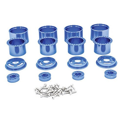 1UP Wheels 1.0" Island Ultra Wide Premium Wheels | Blue | for Axial SCX24, AX24, Traxxas TRX4-M, Redcat Ascent-18, FMS FCX18, 7mm Hex Vehicles - Aluminum Beadlock Wheels - color: Blue