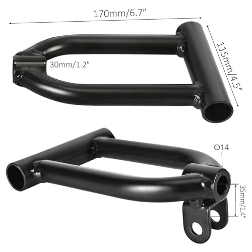 Front A Arm Suspension Kit 170mm 182mm for 110cc-200cc ATV Go Kart Quad – 4 Stud 78mm Hubs 250mm Shocks with Spindles Tie Rods for Buggy DIY