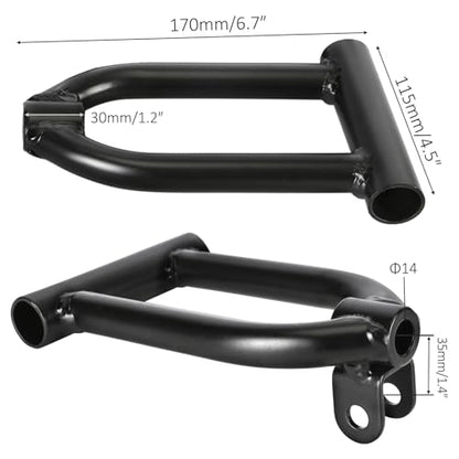 Front A Arm Suspension Kit 170mm 182mm for 110cc-200cc ATV Go Kart Quad – 4 Stud 78mm Hubs 250mm Shocks with Spindles Tie Rods for Buggy DIY