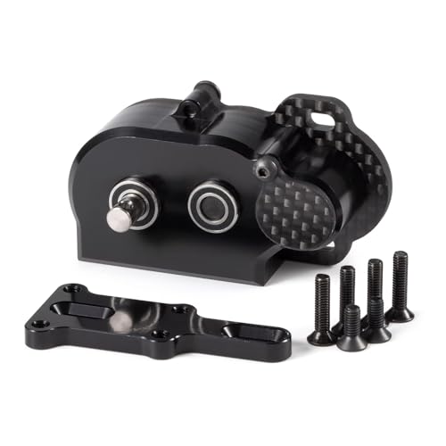 NOD Transmission Tiny LCG Gearbox,LCG Transmission,Machined Ultralight LCG Transmission Tiny Gearbox with Slidable Shim for Straight Axle Axial AR44 AR45 Enduro Vanquish F9 F10 (Black) - color: Black