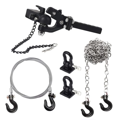 Metal RC Trailer Hitch Chain Tow Hook Rope Shackles for RC 1/10 Crawler TRX4 Axial SCX10 90046 Wraith 90081 Tamiya D90 TF2 CC01 Truck RC Decor Parts