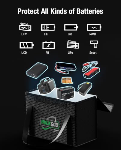 12V 100Ah LiFePO4 Lithium Battery Fireproof Safe Bag, Large Capacity Explosion-proof Lipo Battery Case for Charging & Storage, Waterproof Safe Box Compatible with LiTime(14x7.9x9.4 Inches) - size: 14x7.9x9.4 Inches