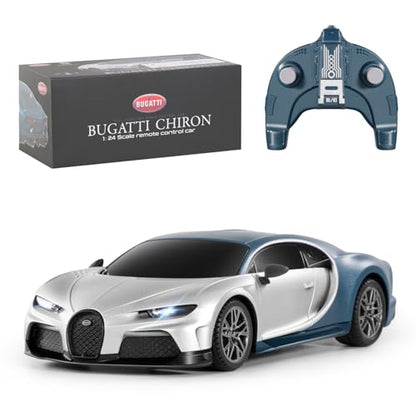 MIEBELY 1/24 Licensed Bugatti Chiron RC Car Rechargeable Toy for Kids 6-12 | Officially licensed;2.4GHz control;LED;rechargeable 3.7V battery;sturdy ABS;indoor/outdoor play;gift for boys & collectors - style: Bugatti Chrion