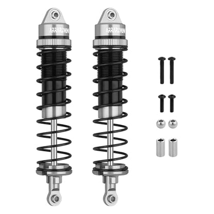 RC Car Rear Shocks Set 1/10 Update Parts Replacement of AR330551 | Compatible with Arrma 1/10 Typhon 3S/2S Granite 4x4 Bigrock Senton Aluminum Shock Absorber Assembled, (2Pack) - color: Gray Black 2Pcs R