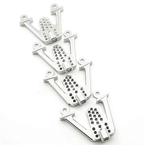 4PCS Aluminum Front & Rear Shock Tower Hoops, Silver | Bracket Mount, Upgrade Parts, For Axial SCX10 1/10 Scale, Crawlers Truck Car - color: Silver