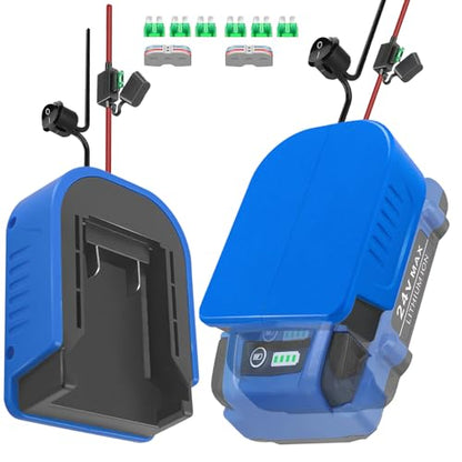 2 Pack Power Wheel Battery Adapter for Kobalt 24V Max Battery Adapter Converter Kit 14 AWG Wire with Fuse & Wire terminals，Power Connector for Rc Car, 14 Gauge Robotics, Rc Truck, DIY use - style: for Kobalt 24V Max Battery