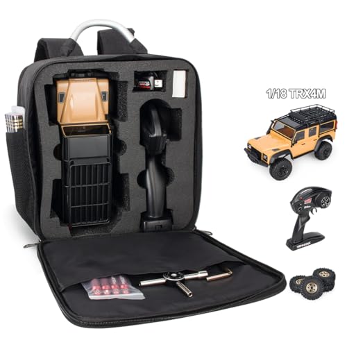 TRX4M Storage Bag Outdoor Backpack Carrying Case with Multi Pockets for Tools and Other Accessories for 1/18 RC Crawler TRX4-M Adjustable Shoulder Strap