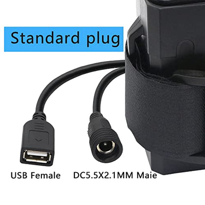 8.4V Battery Pack Housing, with DC and USB Ports Waterproof and Safe Battery Pack Housing, Suitable for 2/4 x 18650 Rechargeable Lithium-ion Battery Bicycle Lamp Headlights and Mobile Phones