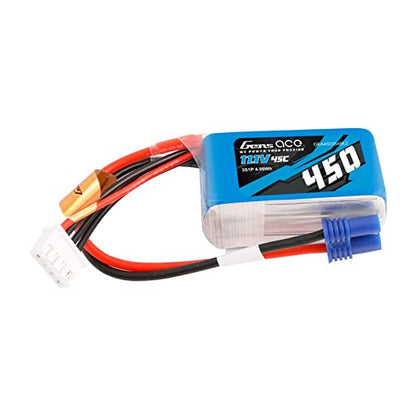 Gens ace 3S Lipo Battery 11.1V 45C 450mAh Lipo Battery Pack with EC2 Plug