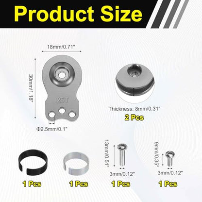 MECCANIXITY 2pcs 25T Servo Horn Arm Adjustable 3 Hole High-Torque Aluminum Alloy Servo Arm for 1/10 RC Model Car Truck Robot Boat Airplane, Titanium - color: Titanium