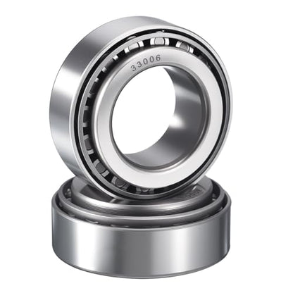 2 Pack 33006 Tapered Roller Bearing Cone and Cup Set | 30mm Bore 55mm OD 20mm Cup Width, Chrome Steel Taper Bearings Set, ABEC-3 - size: 33006