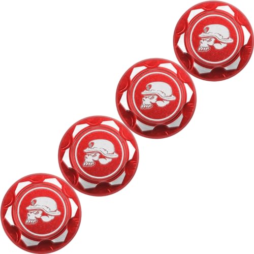 17mm Hex Wheel Nuts Adapter Dustproof Caps 1.25 Thread Compatible with Traxxas X-Maxx Summit E-Revo HPI HSP Losi Kyosho Tamiya Himoto 1/8 RC Buggy Car (Red) - color: Red