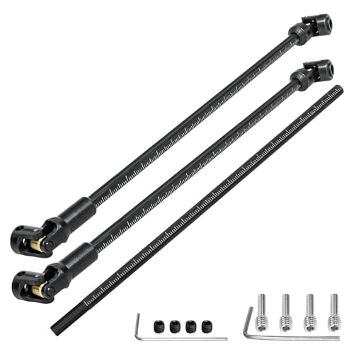 LRFHL 1/10 Crawler Driveshaft Stainless Steel, 68-229mm, Black | SCX10 Drive Shaft for 1/10 RC Crawler LCG Rigs Sportys Scalers Capra SCX10 Pro - color: Black
