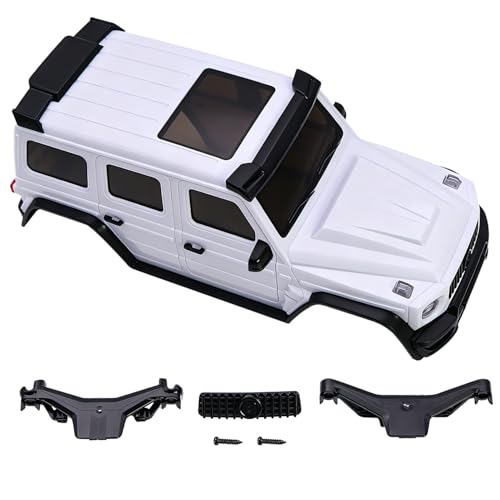 AXIAL SCX30 Plastic Painted Unpainted Body Kit Shell Cover with Light Bucket Mount Spare Tire Mount for 1/30 RC Crawler Replace DIY Upgrade (Unpainted White) - color: Unpainted White