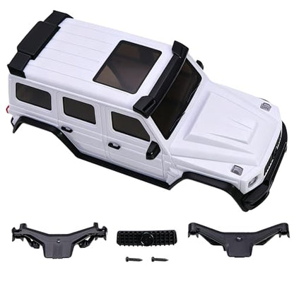 AXIAL SCX30 Plastic Painted Unpainted Body Kit Shell Cover with Light Bucket Mount Spare Tire Mount for 1/30 RC Crawler Replace DIY Upgrade (Unpainted White) - color: Unpainted White