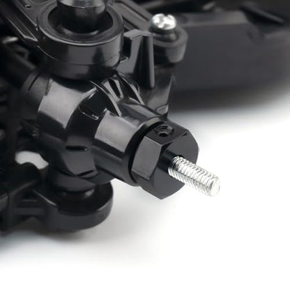 4Pcs Aluminum Alloy Wheel Hex Hub Adapters RC Combiner for Tamiya TT02 1/10 RC On Road Touring Car Upgrade Accessories (Black) - color: Black