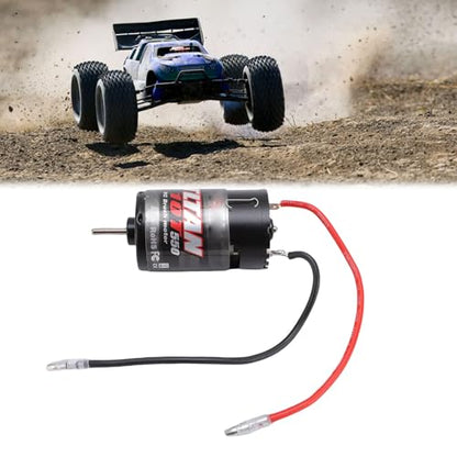 550 10T RC Brushed Motor, with Heatsink and Cooling Fan for 1:10 Scale RC Crawler Truck High Speed Torque Performance