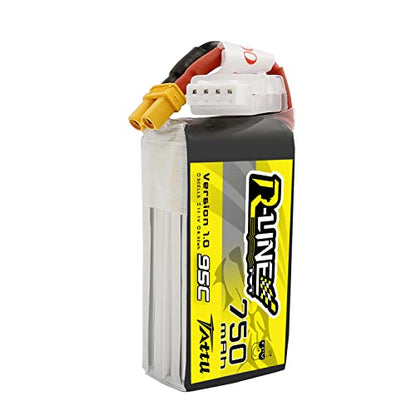TATTU R-Line 3S Lipo Battery Pack 750mAh 11.1V 95C with XT30 Plug for FPV Racing Quadcopter from Size 100 to 180