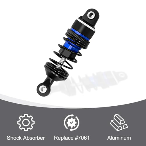 1/16 Aluminum RC Shock Absorber Front Rear Adjustable Springs Shock Damper | for Traxxas 1/16 Mini Slash BL-2S 4x4 Short Course Truck 108164-1, 4PCS, Blue - color: Blue